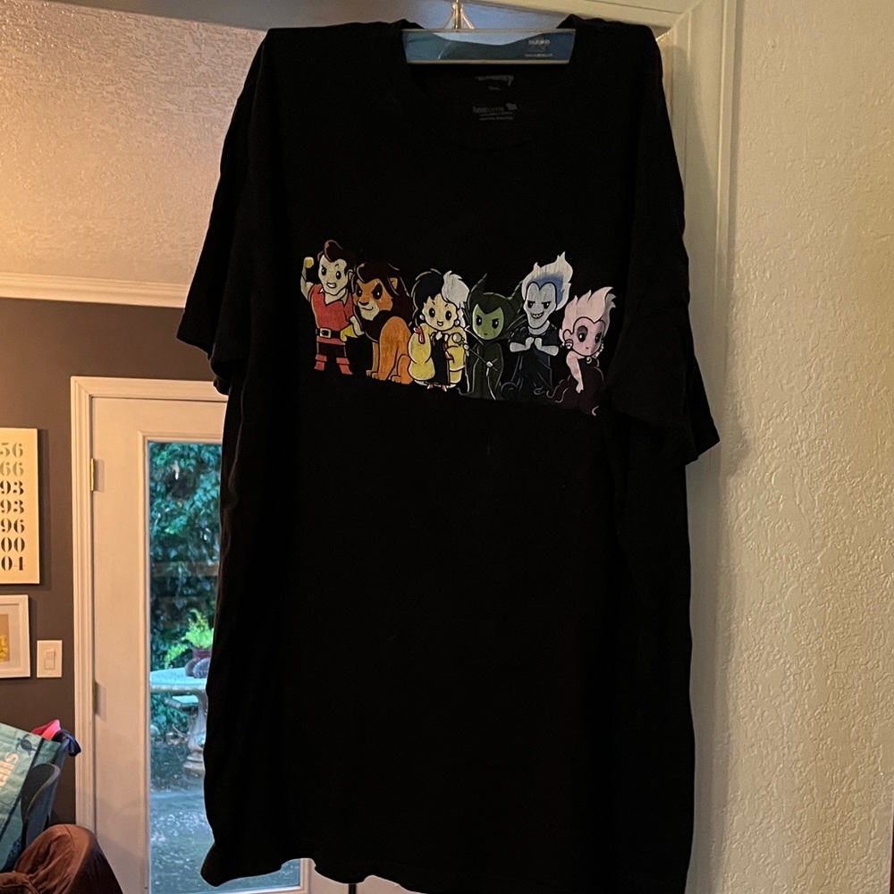 Disney Chibi Style Villains on a Black TeeTurtle Shirt
